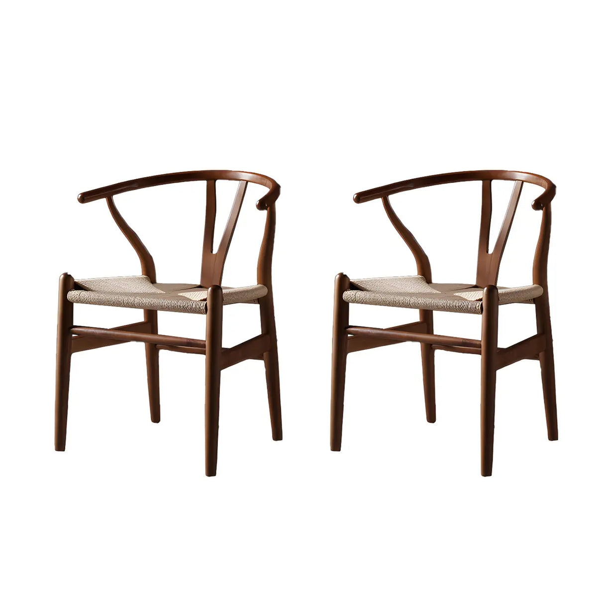 Natural Beech Wood Wishbone Back Dining Arm Chair Image - 34