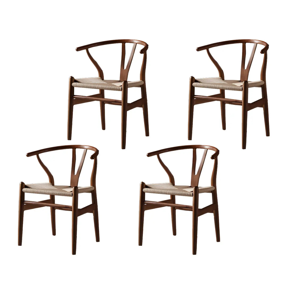 Natural Beech Wood Wishbone Back Dining Arm Chair Image - 35