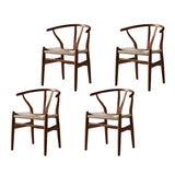 Natural Beech Wood Wishbone Back Dining Arm Chair Image - 35