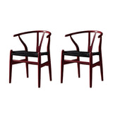 Natural Beech Wood Wishbone Back Dining Arm Chair Image - 37