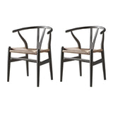 Natural Beech Wood Wishbone Back Dining Arm Chair Image - 40