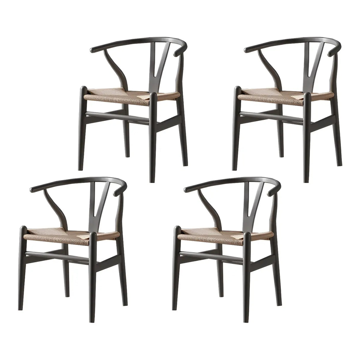 Natural Beech Wood Wishbone Back Dining Arm Chair Image - 41