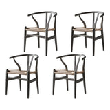 Natural Beech Wood Wishbone Back Dining Arm Chair Image - 41