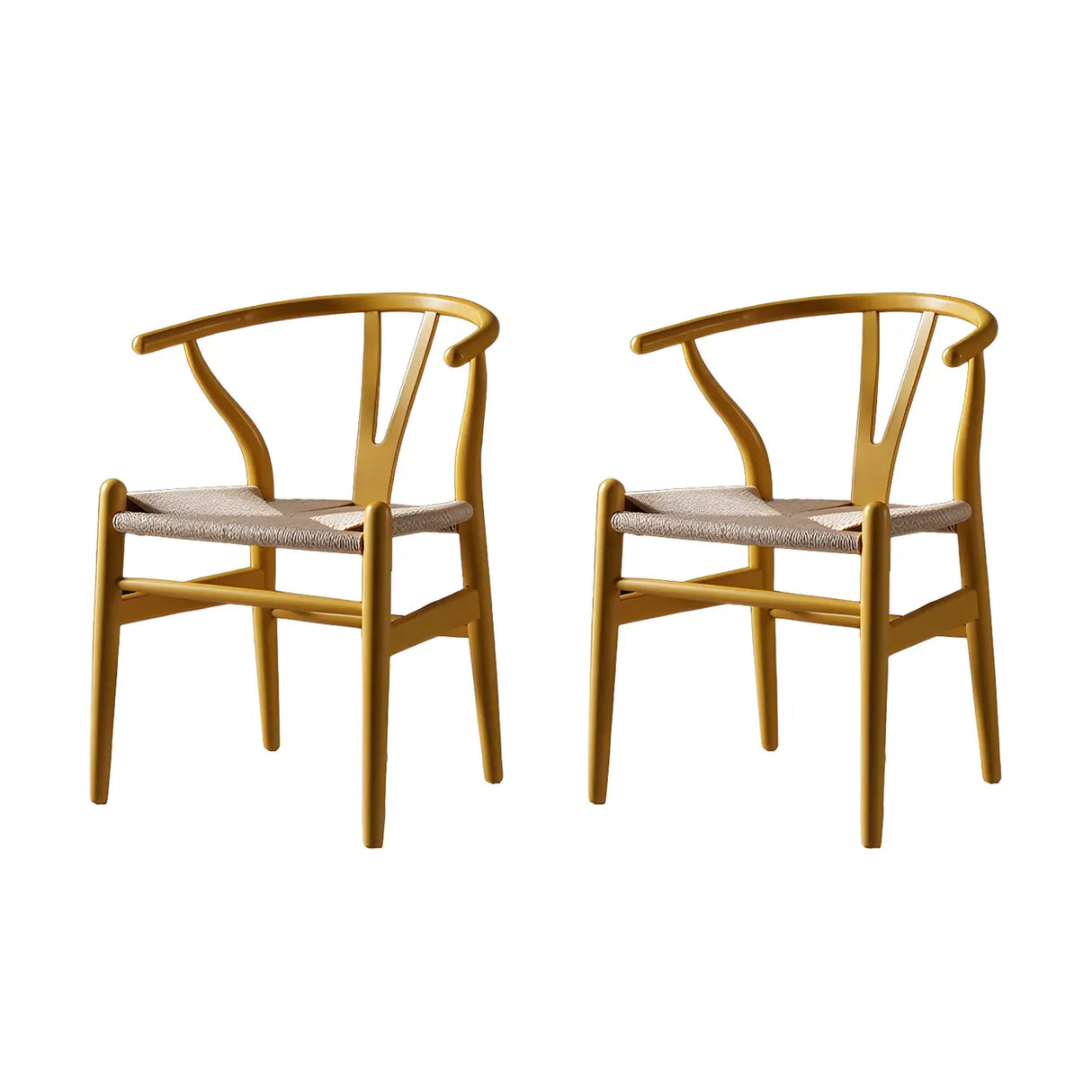 Natural Beech Wood Wishbone Back Dining Arm Chair Image - 43