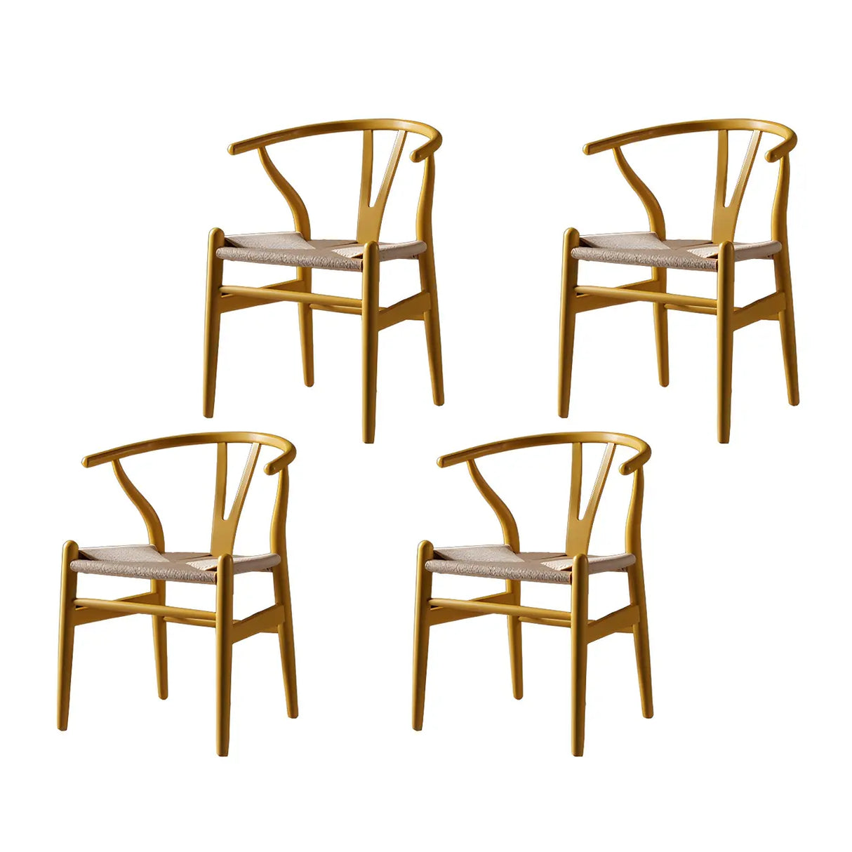 Natural Beech Wood Wishbone Back Dining Arm Chair Image - 44