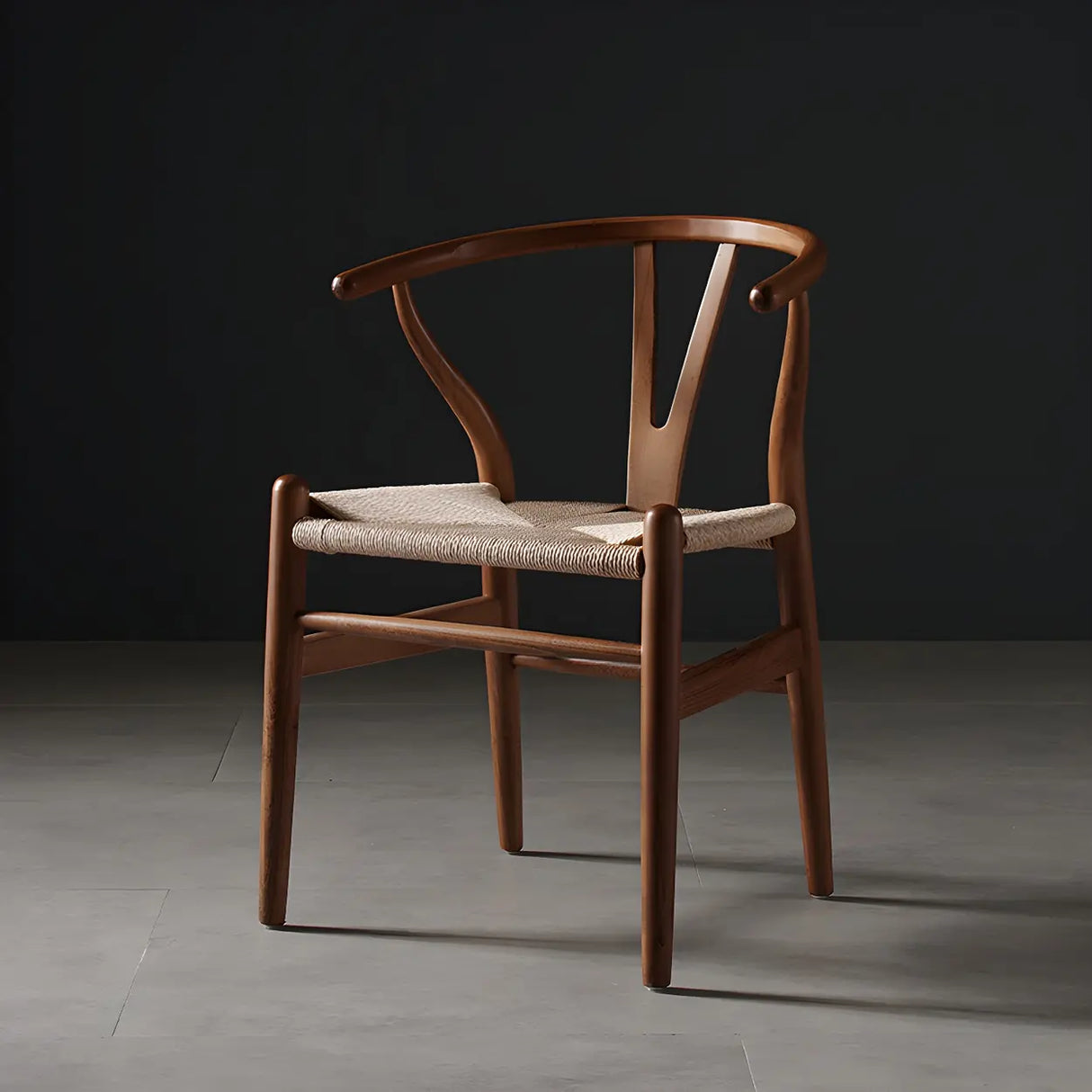 Natural Beech Wood Wishbone Back Dining Arm Chair Image - 45
