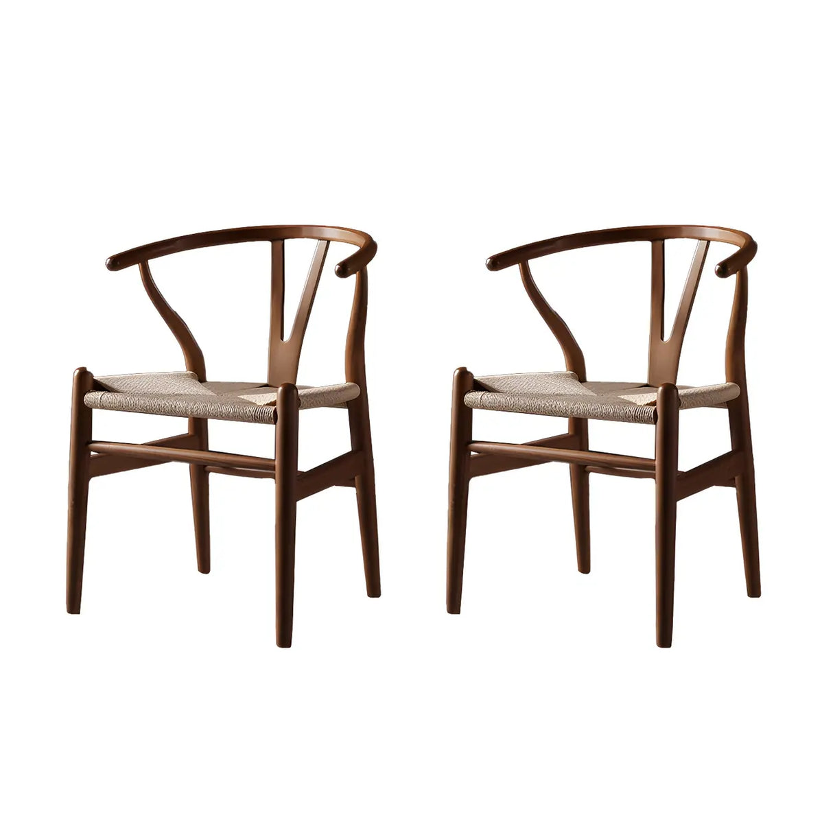 Natural Beech Wood Wishbone Back Dining Arm Chair Image - 46