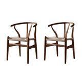 Natural Beech Wood Wishbone Back Dining Arm Chair Image - 46