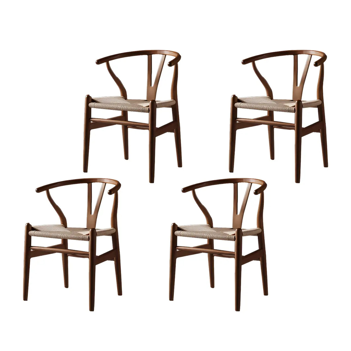 Natural Beech Wood Wishbone Back Dining Arm Chair Image - 47
