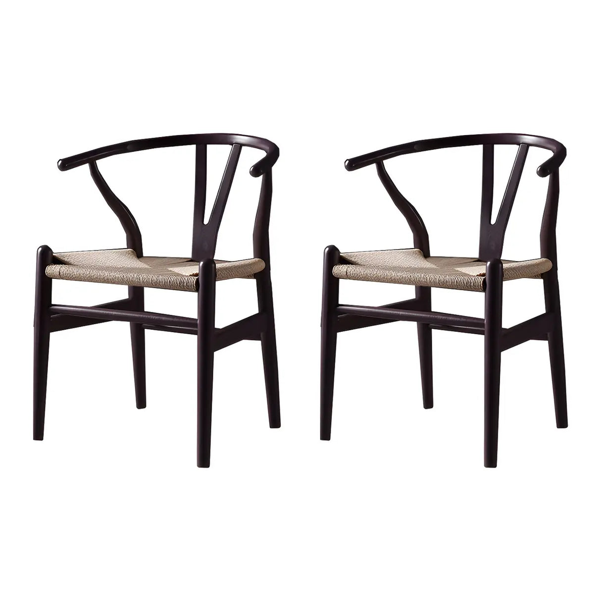 Natural Beech Wood Wishbone Back Dining Arm Chair Image - 49