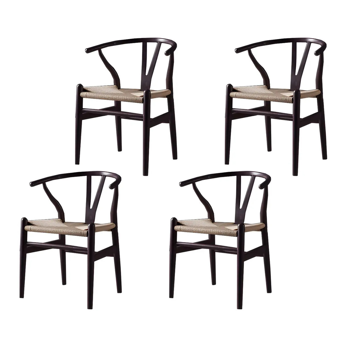 Natural Beech Wood Wishbone Back Dining Arm Chair Image - 50