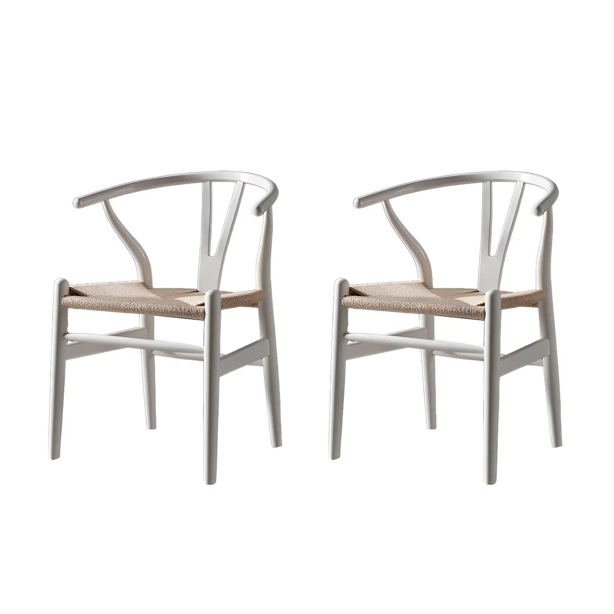 Natural Beech Wood Wishbone Back Dining Arm Chair Image - 52