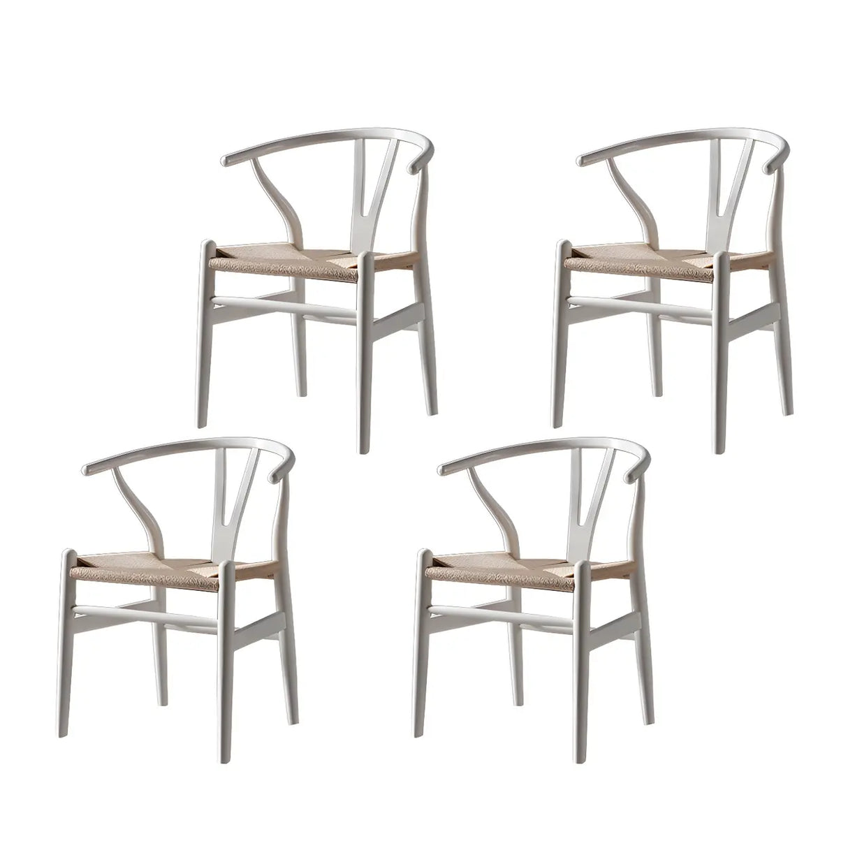 Natural Beech Wood Wishbone Back Dining Arm Chair Image - 53