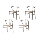 Natural Beech Wood Wishbone Back Dining Arm Chair Image - 53
