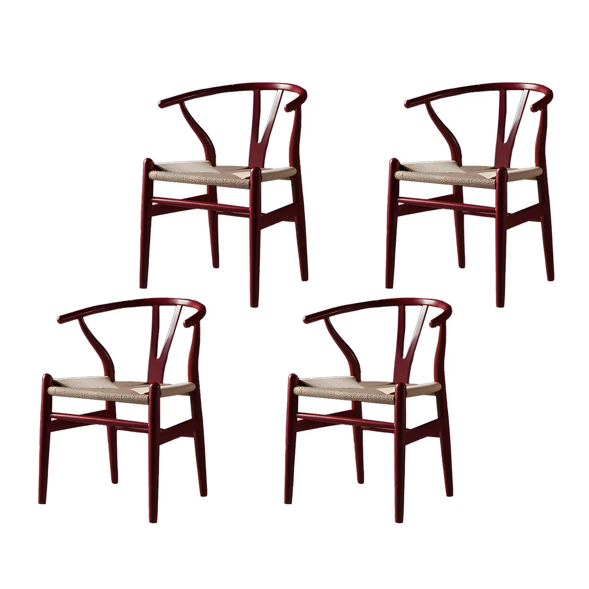 Natural Beech Wood Wishbone Back Dining Arm Chair Image - 56