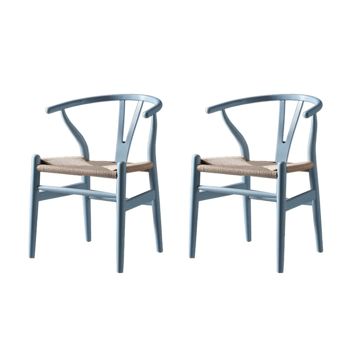 Natural Beech Wood Wishbone Back Dining Arm Chair Image - 58