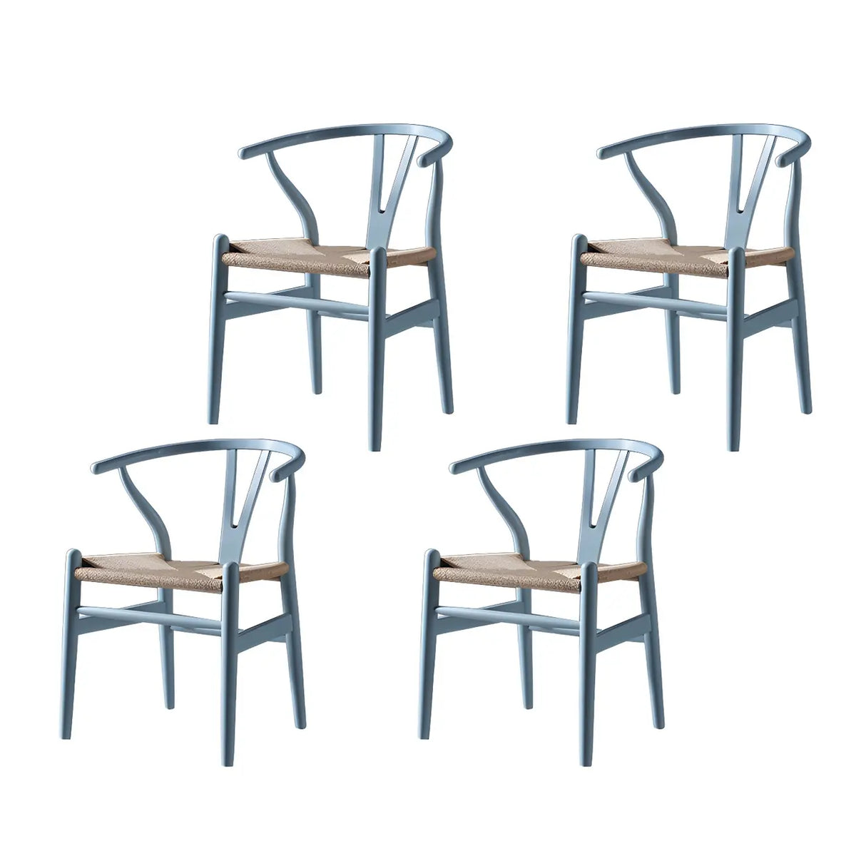Natural Beech Wood Wishbone Back Dining Arm Chair Image - 59