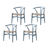 Natural Beech Wood Wishbone Back Dining Arm Chair Image - 59