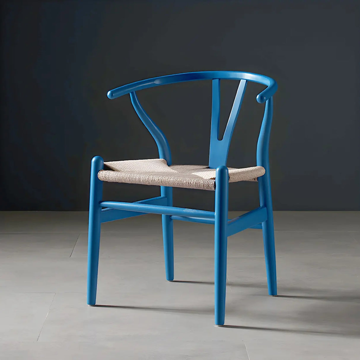 Natural Beech Wood Wishbone Back Dining Arm Chair Image - 60