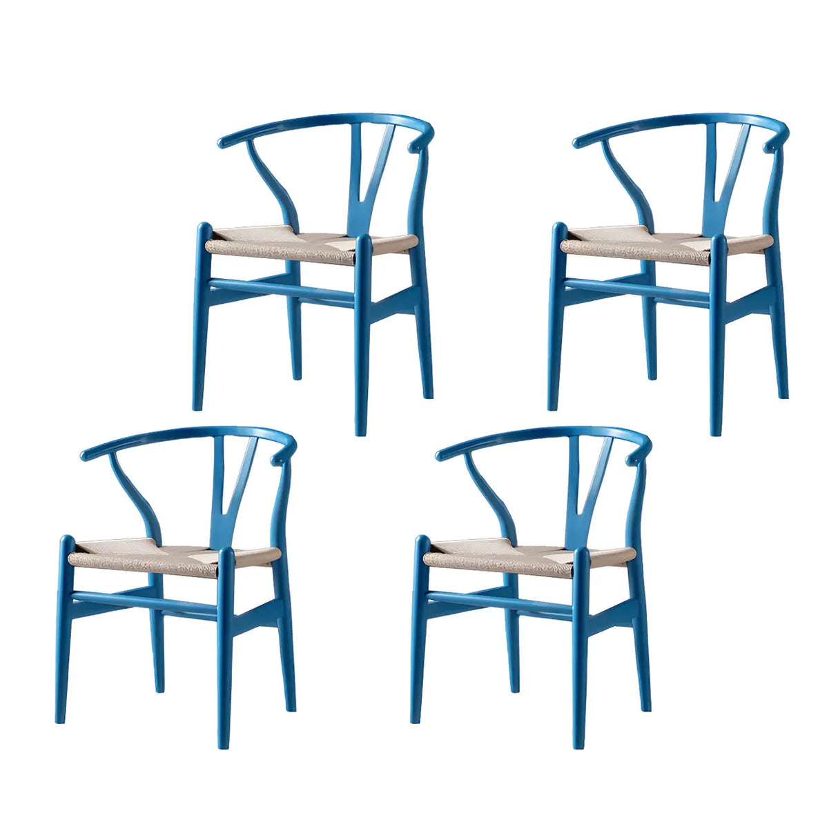 Natural Beech Wood Wishbone Back Dining Arm Chair Image - 62