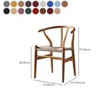 Natural Beech Wood Wishbone Back Dining Arm Chair #size