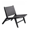 Natural-Brown Saddle Leather Woven Back Side Chair Image - 6
