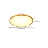 Natural Circle Wood LED Ceiling Light Living Room Image - 22