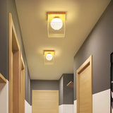 Natural Clear Cube Glass Globe Flush Mount Ceiling Lamp Image - 15