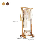 Natural Color Shelves and Hooks Wood Freestanding Coat Rack #size