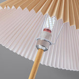 Natural Dark Green Pleated Cone Metal Floor Lamp Image - 10