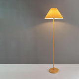 Natural Dark Green Pleated Cone Metal Floor Lamp Image - 3