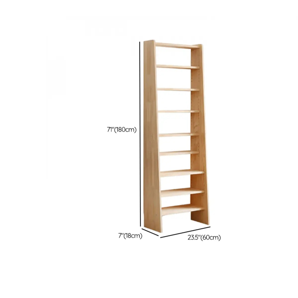 Natural Finish Casual Ladder Wooden Display Bookshelf Image - 10