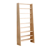 Natural Finish Casual Ladder Wooden Display Bookshelf Image - 5