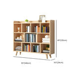 Natural Finish Closed Wood Horizontal Storage Bookcase Image - 30