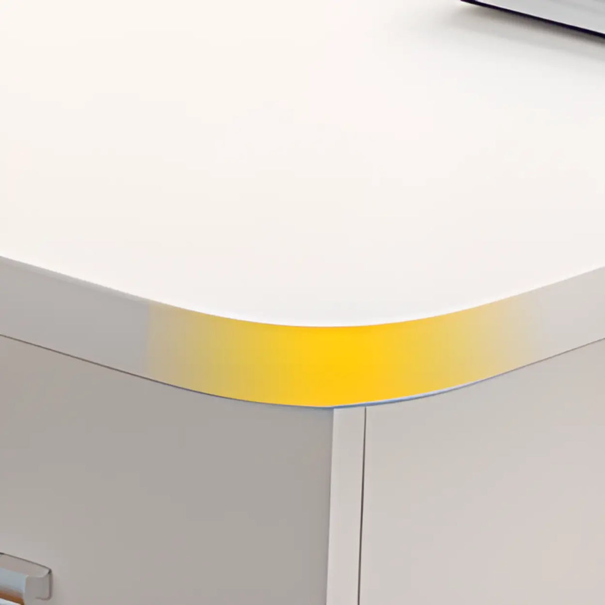 Natural Finish L-Shaped Wood Credenza Desk with Storage Image - 8