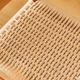 Natural Finish Ladder Back Woven Wooden Dining Chair Image - 10