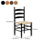Natural Finish Ladder Back Woven Wooden Dining Chair #size