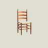 Natural Finish Ladder Back Woven Wooden Dining Chair Image - 2
