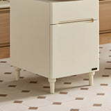 Natural Finish Long Wooden Writing Desk with Storage Image - 11