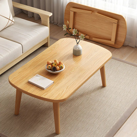 Natural Finish Manufactured Wood Storage Coffee Table Image - 12