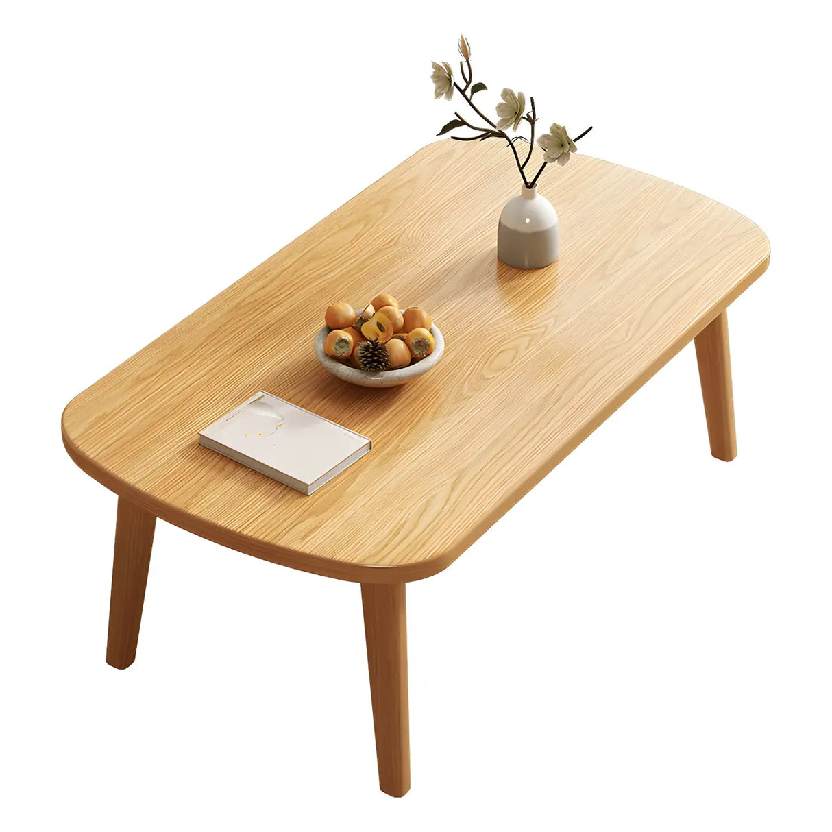 Natural Finish Manufactured Wood Storage Coffee Table Image - 5
