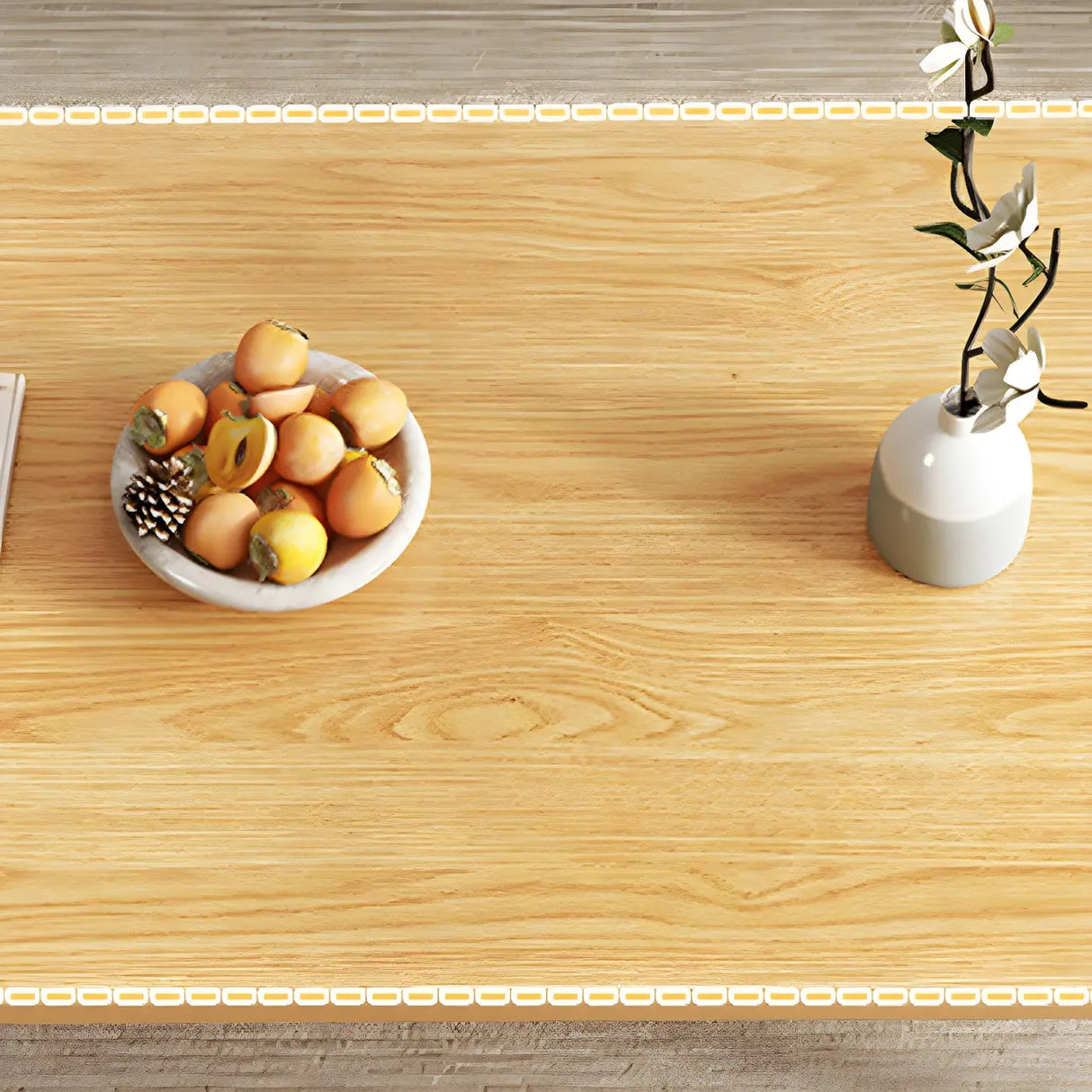 Natural Finish Manufactured Wood Storage Coffee Table Image - 7
