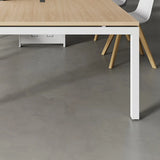 Natural Finish Multi-person Long Wooden Writing Desk Image - 6