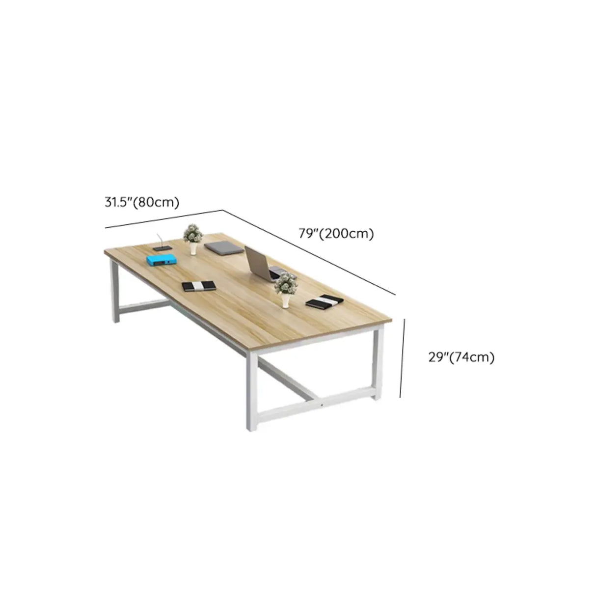 Natural Finish Multi-personal Timber Desk Image - 10