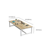 Natural Finish Multi-personal Timber Desk Image - 10