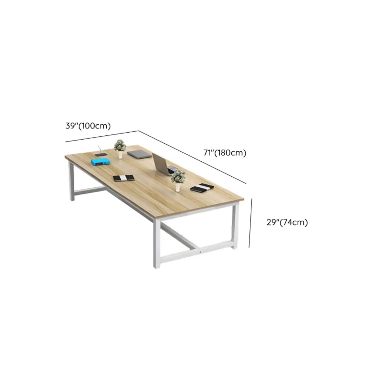 Natural Finish Multi-personal Timber Desk Image - 12