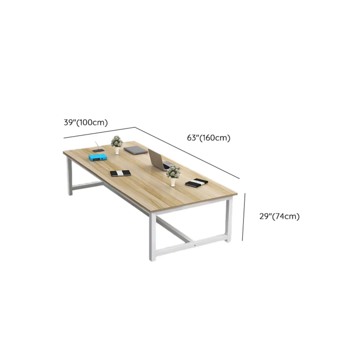 Natural Finish Multi-personal Timber Desk Image - 13