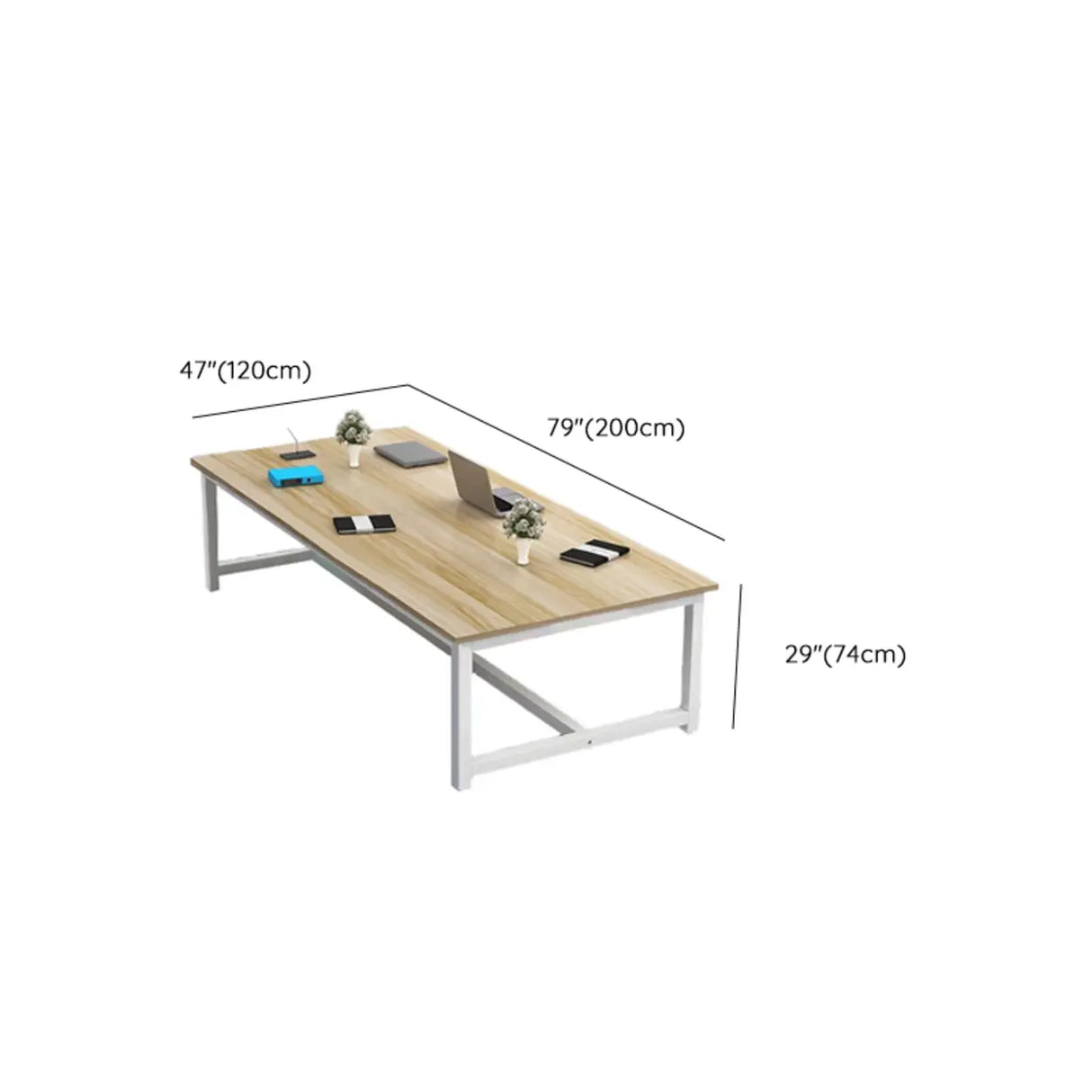 Natural Finish Multi-personal Timber Desk Image - 14