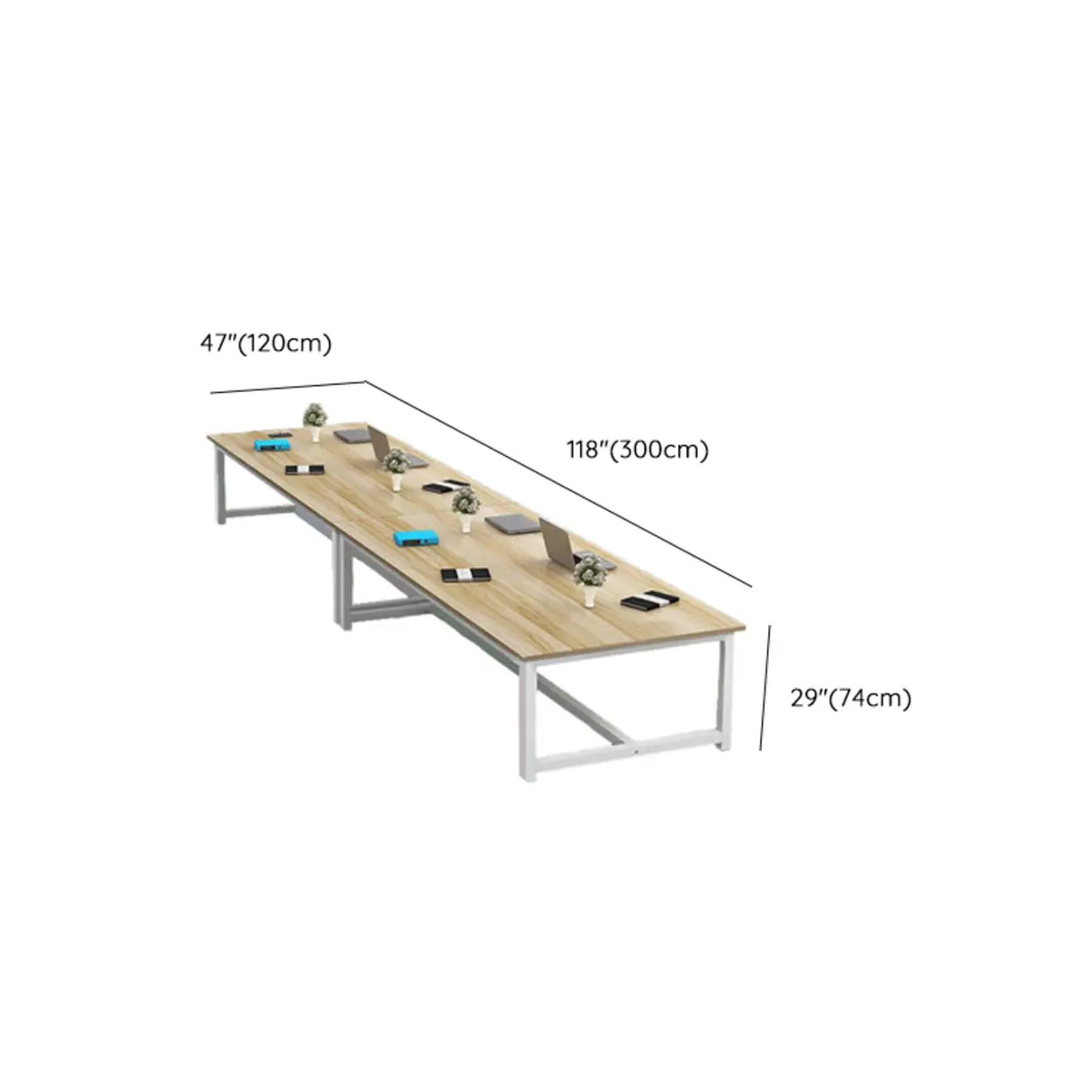 Natural Finish Multi-personal Timber Desk Image - 21