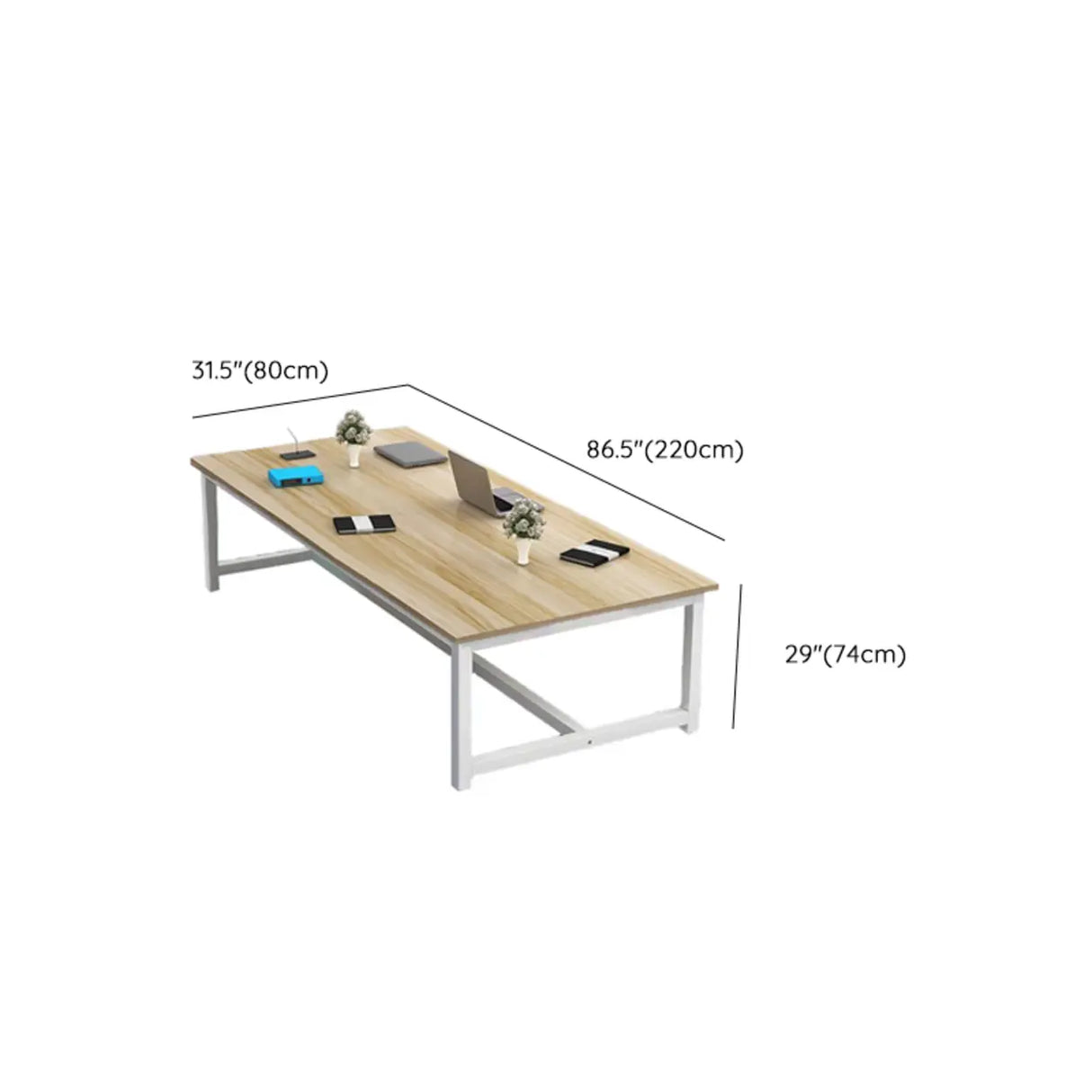 Natural Finish Multi-personal Timber Desk Image - 22